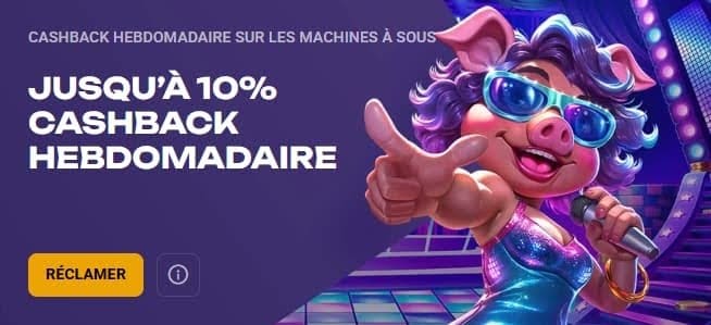 Slotlair Casino cashback hebdomadaire