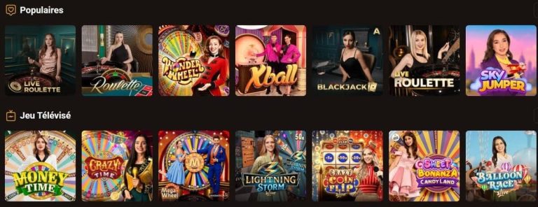Slotlair Casino jeux live